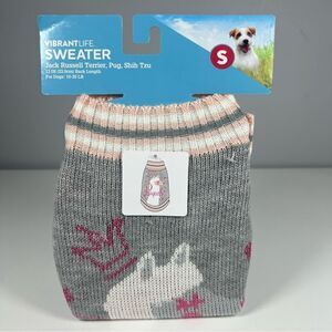 NEW Dog Princess Llama Grey & Pink Knit Sweater. Size small